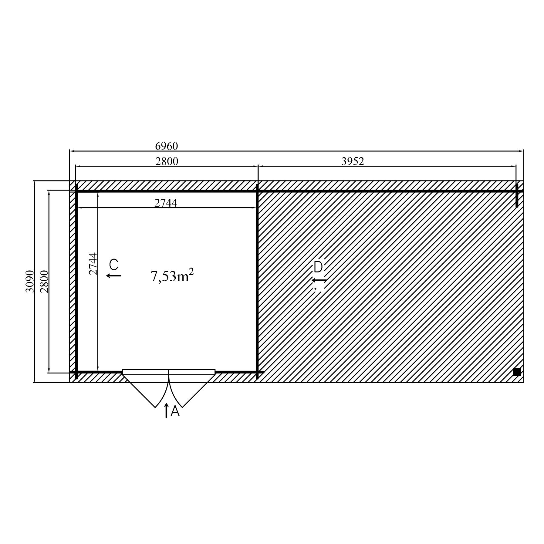 Eden Partenaire Jardin - Abri de jardin en bois mono pente de 9m² avec auvent de 12m² - Image 6