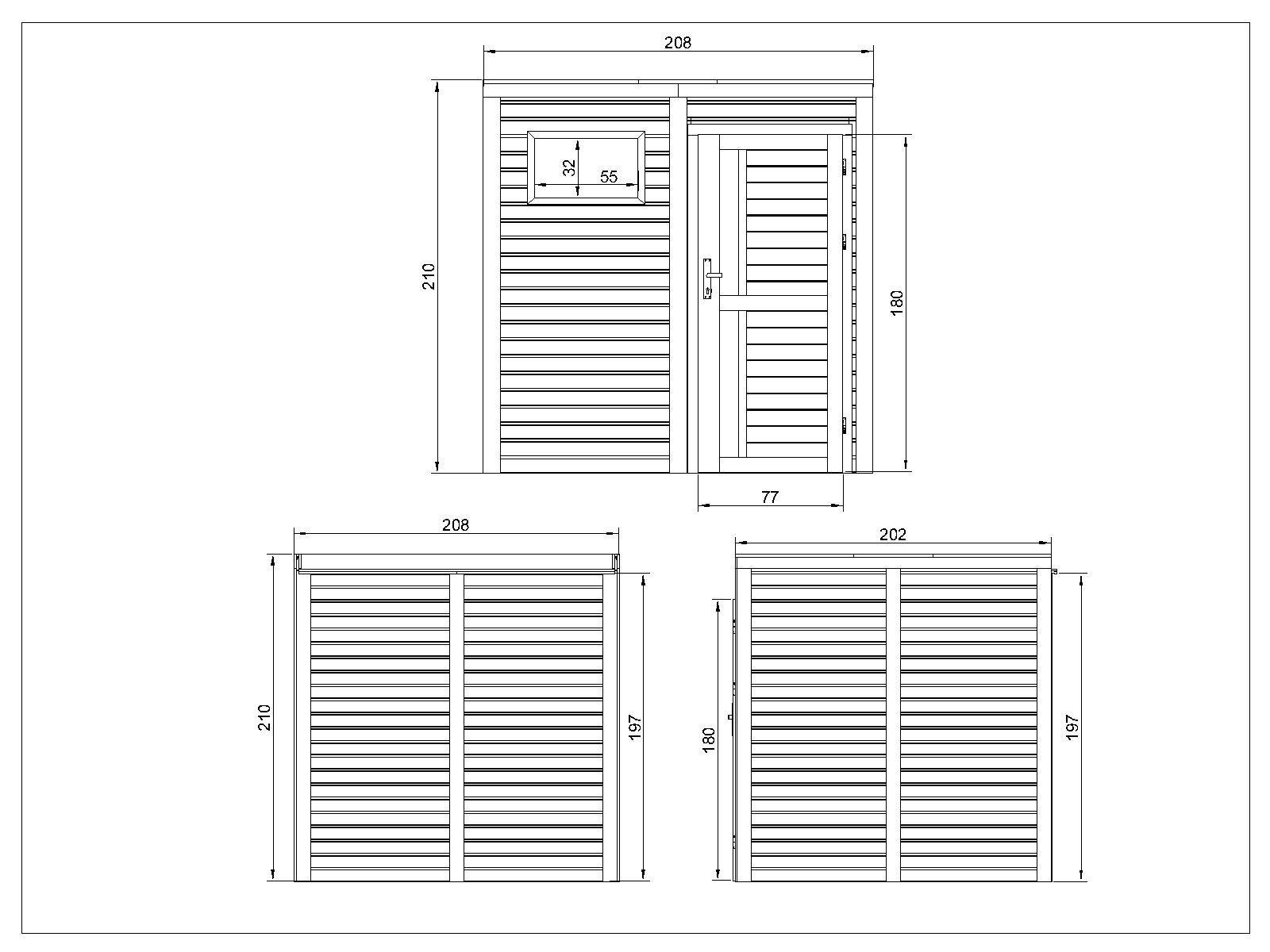 Timbela - Abri de jardin en bois - 4,20 m² / 206x208xH210 cm - Timbela M325F1 - Image 5