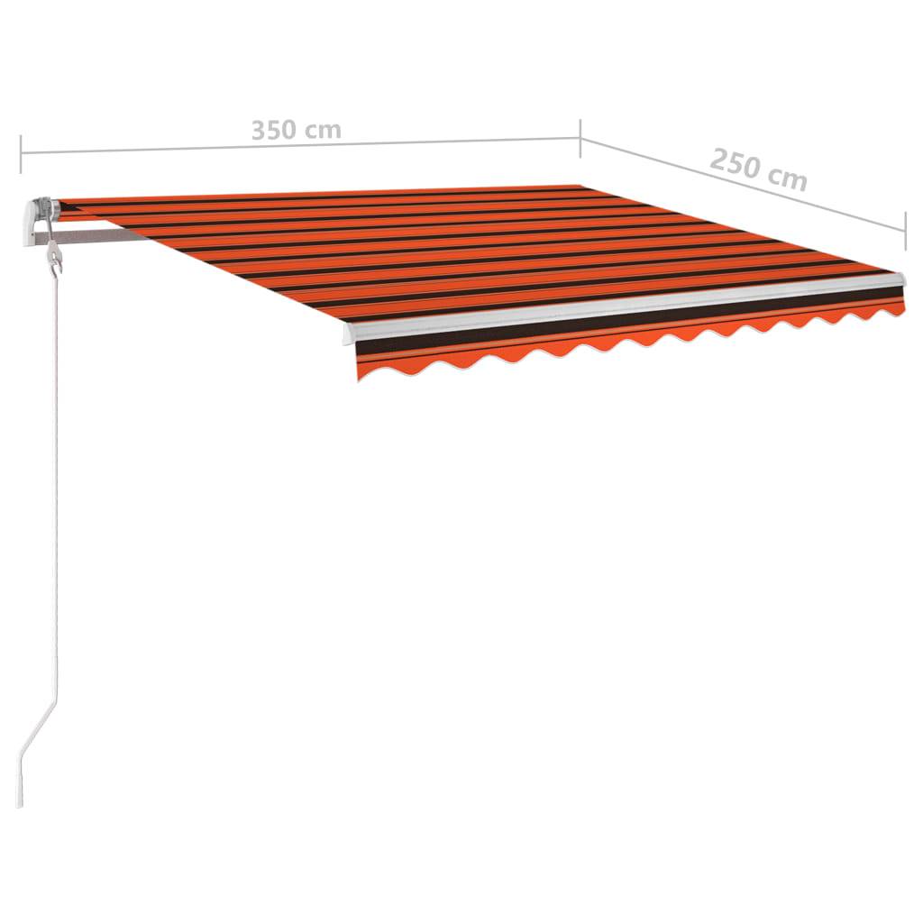Vidaxl - Auvent automatique capteur de vent/LED 350x250 cm Orange/marron vidaXL 3068895 - Image 3