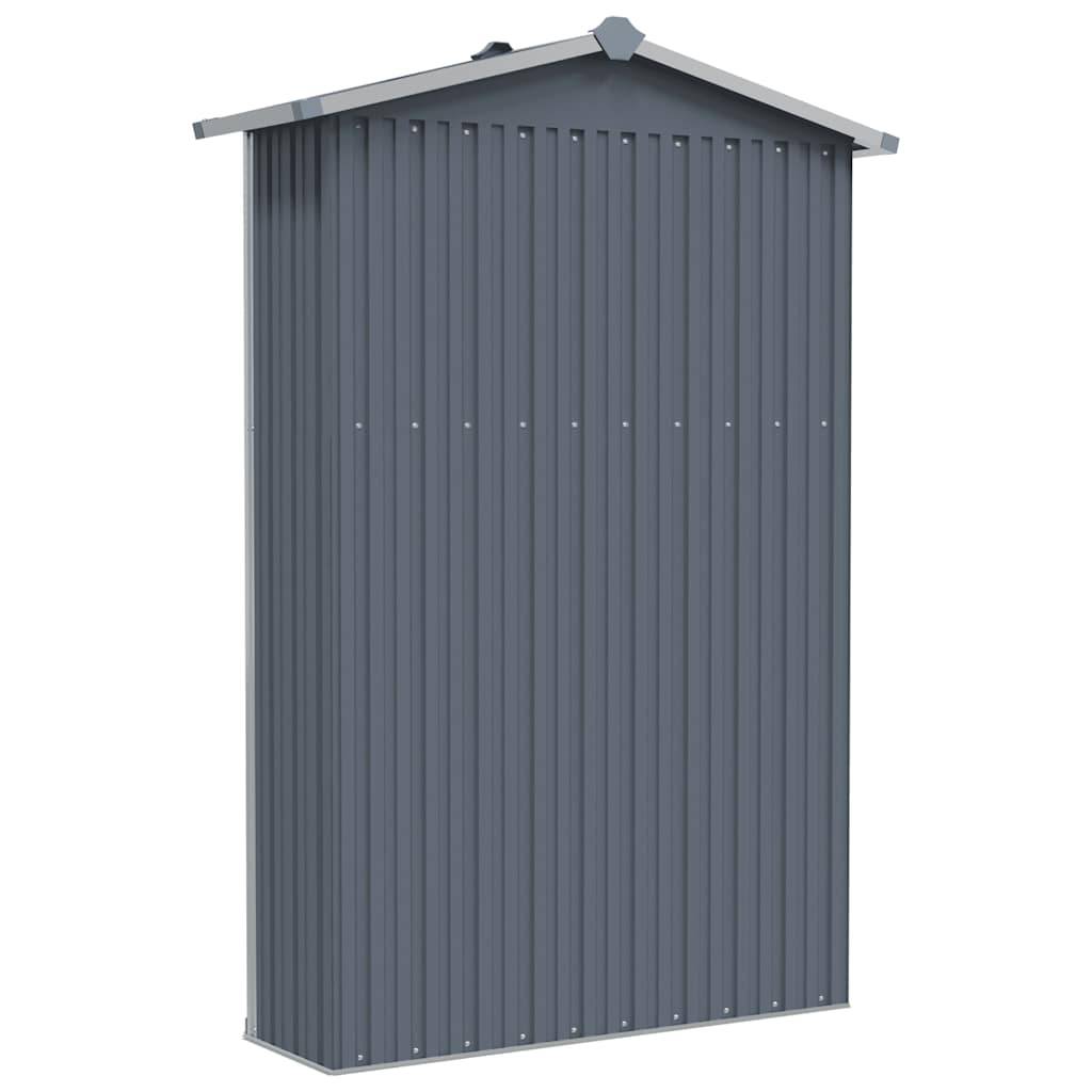 Abri de jardin Acier Galvanisé Extérieur Armoire Rangement Outils 116x45x175 cm Gris - ComfortXL Outdoor Living - Image 6