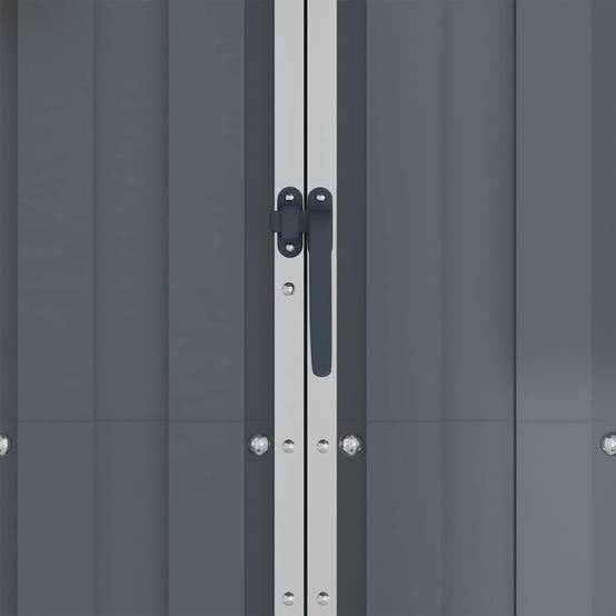 Abri de jardin Acier Galvanisé Extérieur Armoire Rangement Outils 116x45x175 cm Gris - ComfortXL Outdoor Living - Image 7