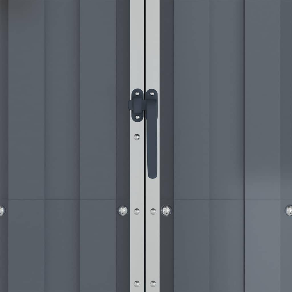 Abri de jardin Acier Galvanisé Extérieur Armoire Rangement Outils 116x45x175 cm Gris - ComfortXL Outdoor Living - Image 7