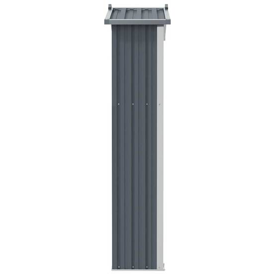 Abri de jardin Acier Galvanisé Extérieur Armoire Rangement Outils 116x45x175 cm Gris - ComfortXL Outdoor Living - Image 5