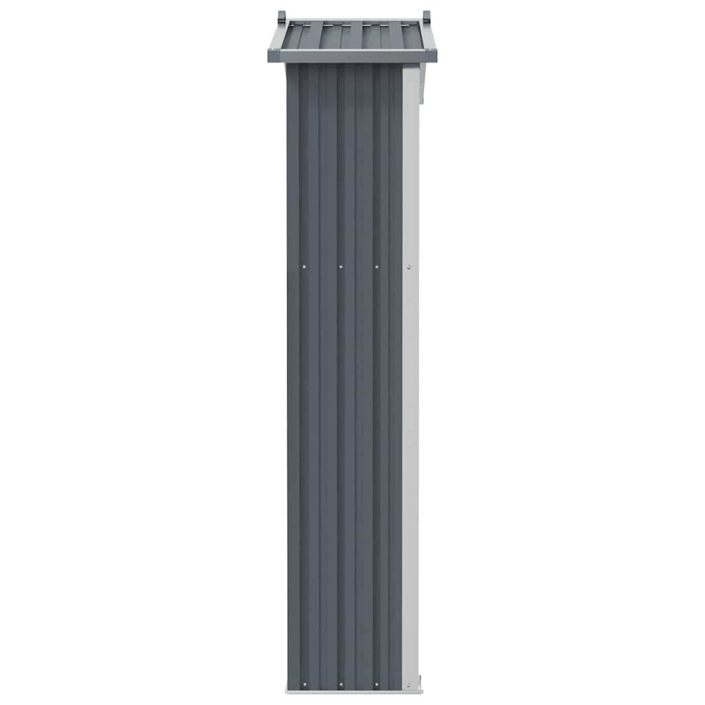 Abri de jardin Acier Galvanisé Extérieur Armoire Rangement Outils 116x45x175 cm Gris - ComfortXL Outdoor Living - Image 5