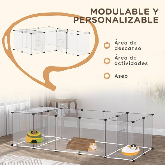 Enclos Modulaire Acier Animaux Petits Rongeurs Parc Modulable 175x70x45cm Noir - ComfortXL Outdoor Living - Image 7