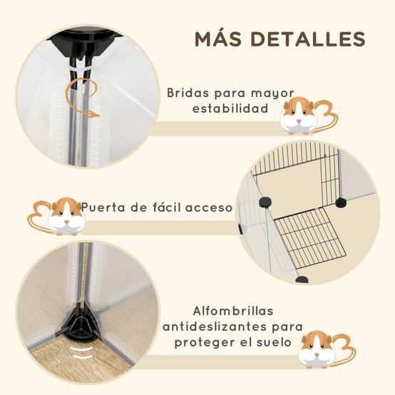 Enclos Modulaire Acier Animaux Petits Rongeurs Parc Modulable 175x70x45cm Noir - ComfortXL Outdoor Living - Image 8