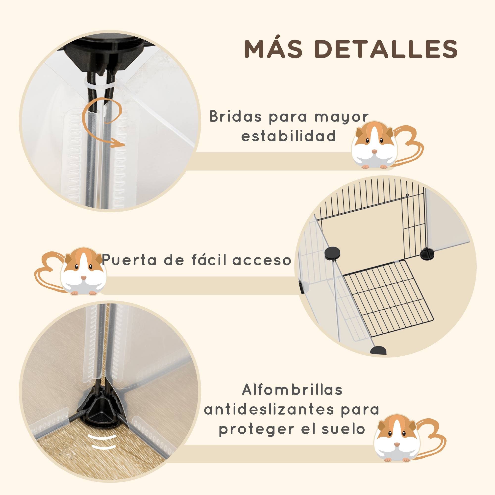 Enclos Modulaire Acier Animaux Petits Rongeurs Parc Modulable 175x70x45cm Noir - ComfortXL Outdoor Living - Image 8