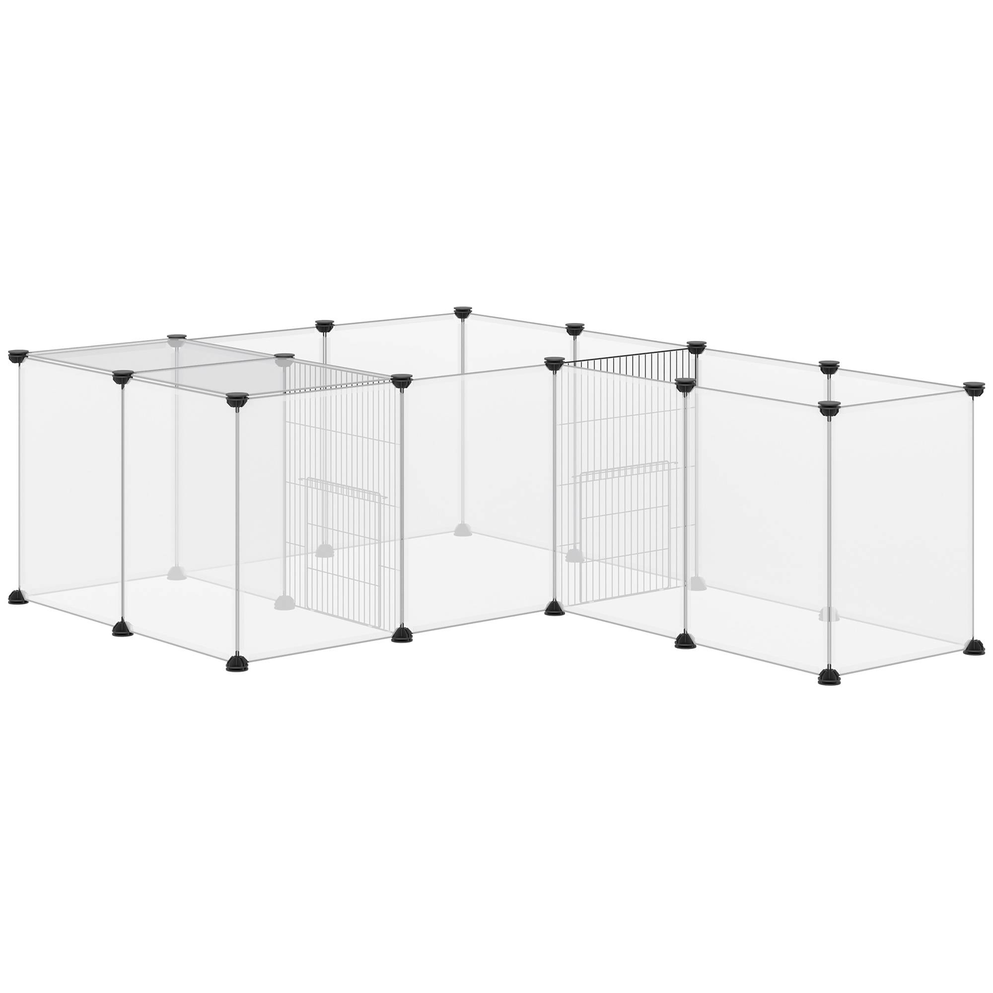 Enclos Modulaire Acier Animaux Petits Rongeurs Parc Modulable 175x70x45cm Noir - ComfortXL Outdoor Living - Image 2