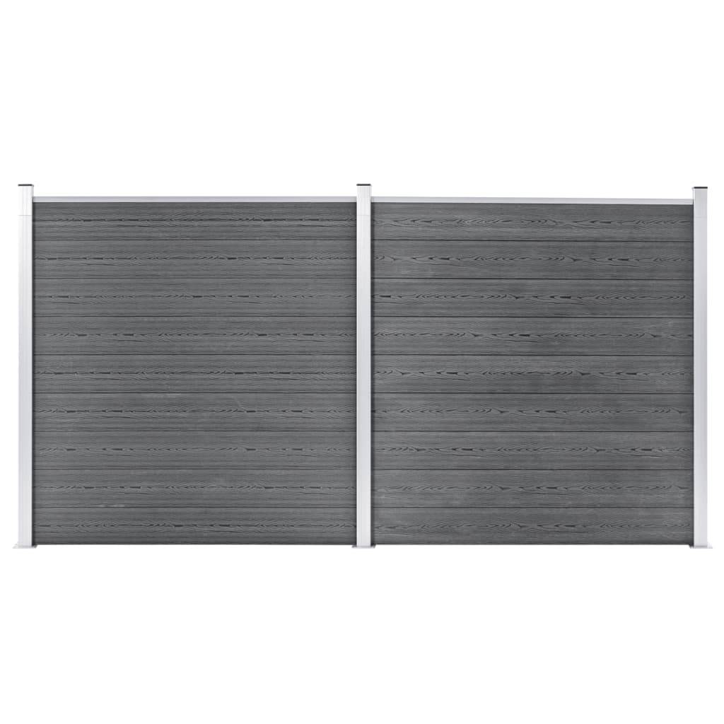 Clôture de jardin WPC Gris 353 x 186 cm - PANGIVO - Image 1