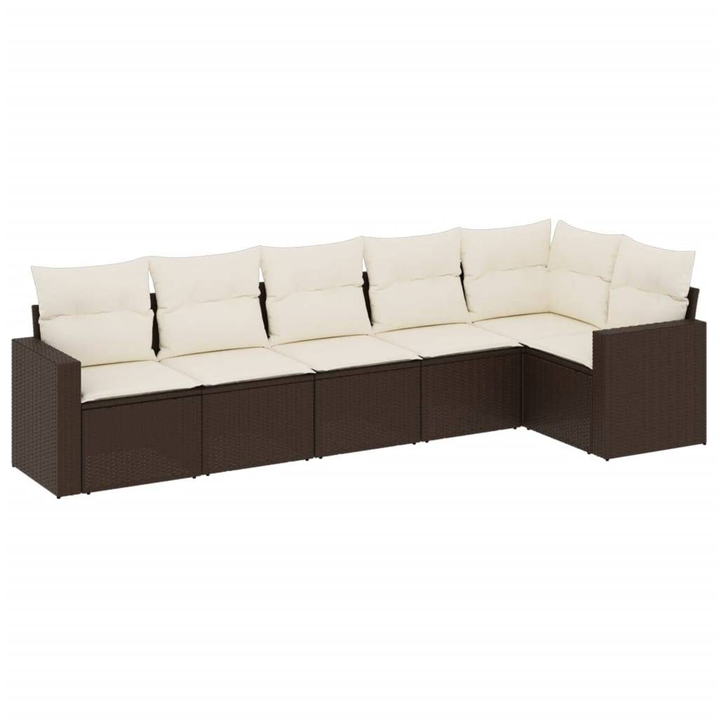 Vidaxl - Salon de jardin avec coussins 6 pcs marron résine tressée vidaXL 3251330 - Image 2