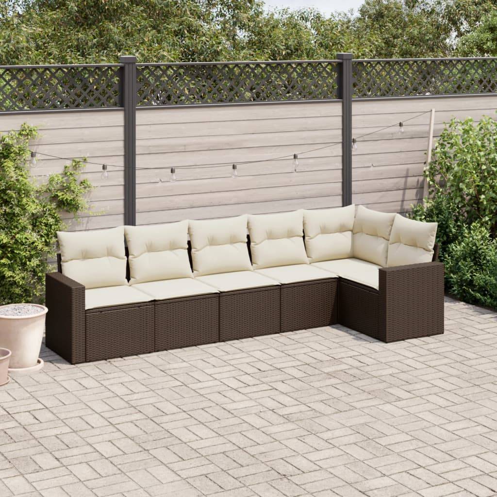 Vidaxl - Salon de jardin avec coussins 6 pcs marron résine tressée vidaXL 3251330