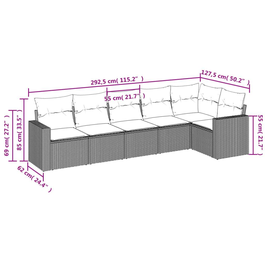 Vidaxl - Salon de jardin avec coussins 6 pcs marron résine tressée vidaXL 3251330 - Image 3