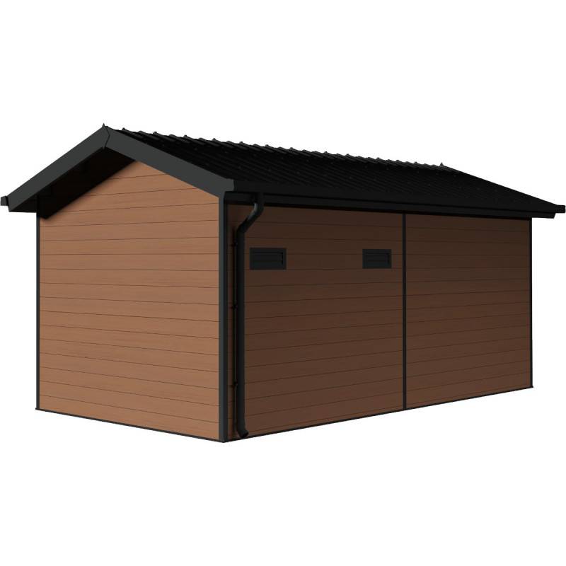 Abri de jardin 15m² avec terrasse bois composite 28mm marron Woodlife Garden - Image 5
