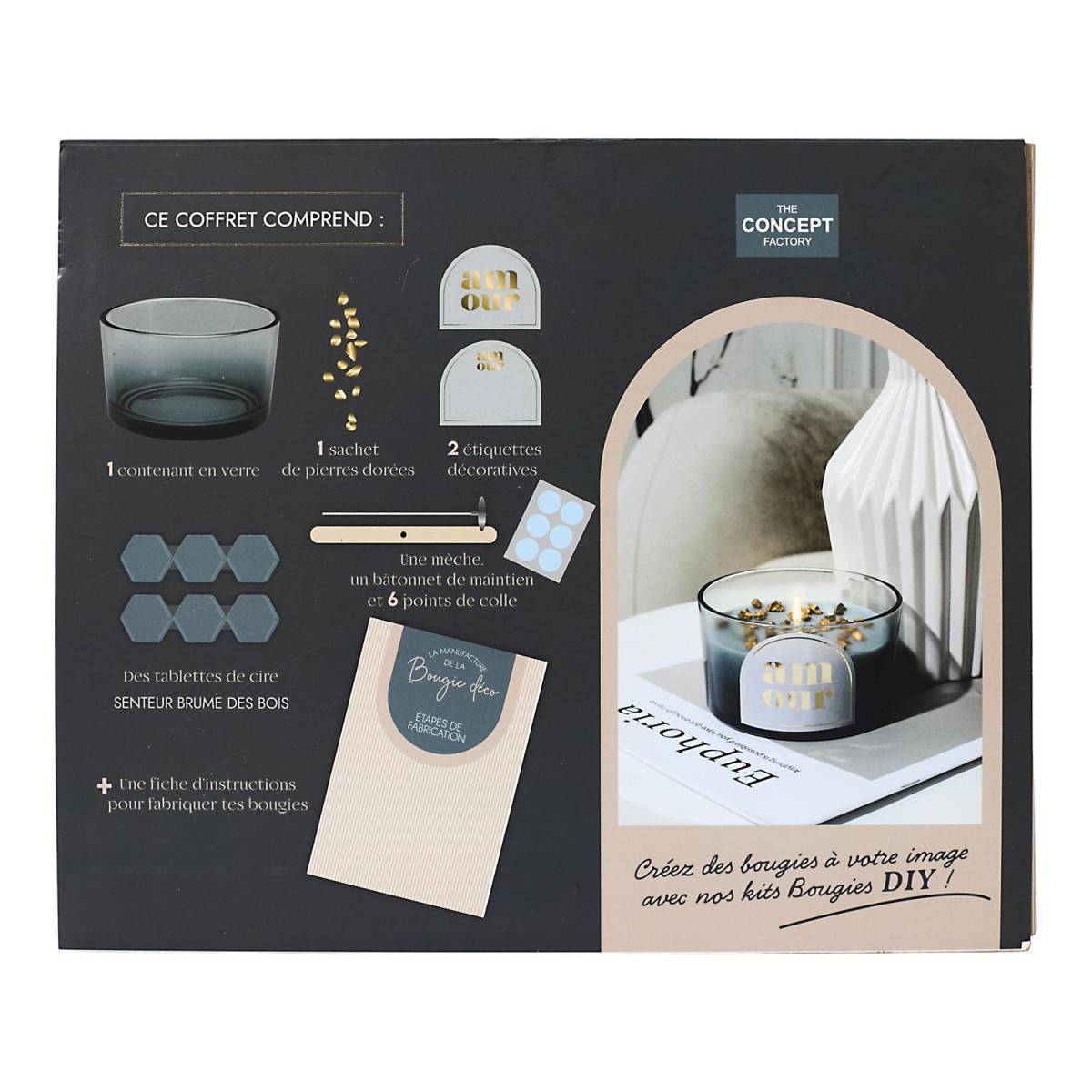 The Concept Factory - Coffret Bougie Pierre à Confectionner "DIY" 20cm Brume des Bois - Image 3