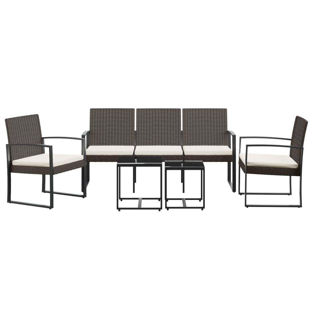 Vidaxl - Ensemble à manger de jardin avec coussins 5 pcs-Salons de jardin marron rotin PP - Image 3