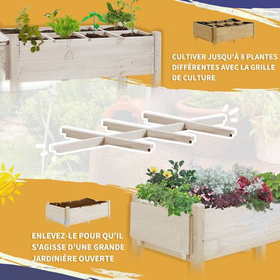 Sans Marque - Jardinière sur Pied - Potager sur roulettes - étagère, Tablette Rabattable, Inserts d'irrigation, Feutre de Drainage - Image 6