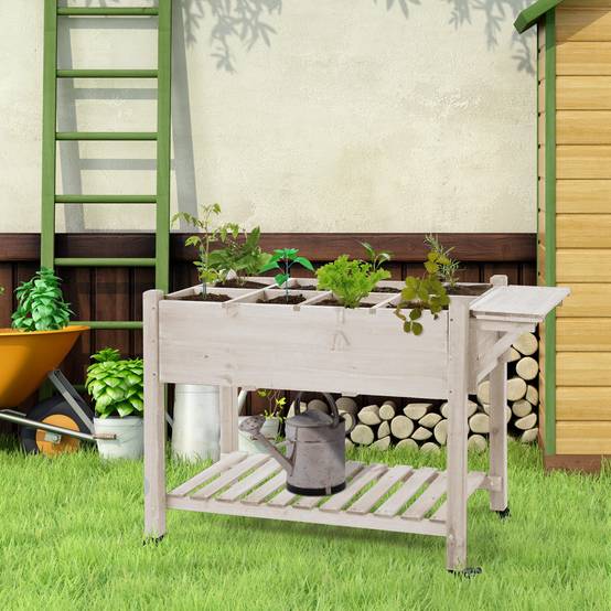 Sans Marque - Jardinière sur Pied - Potager sur roulettes - étagère, Tablette Rabattable, Inserts d'irrigation, Feutre de Drainage - Image 3
