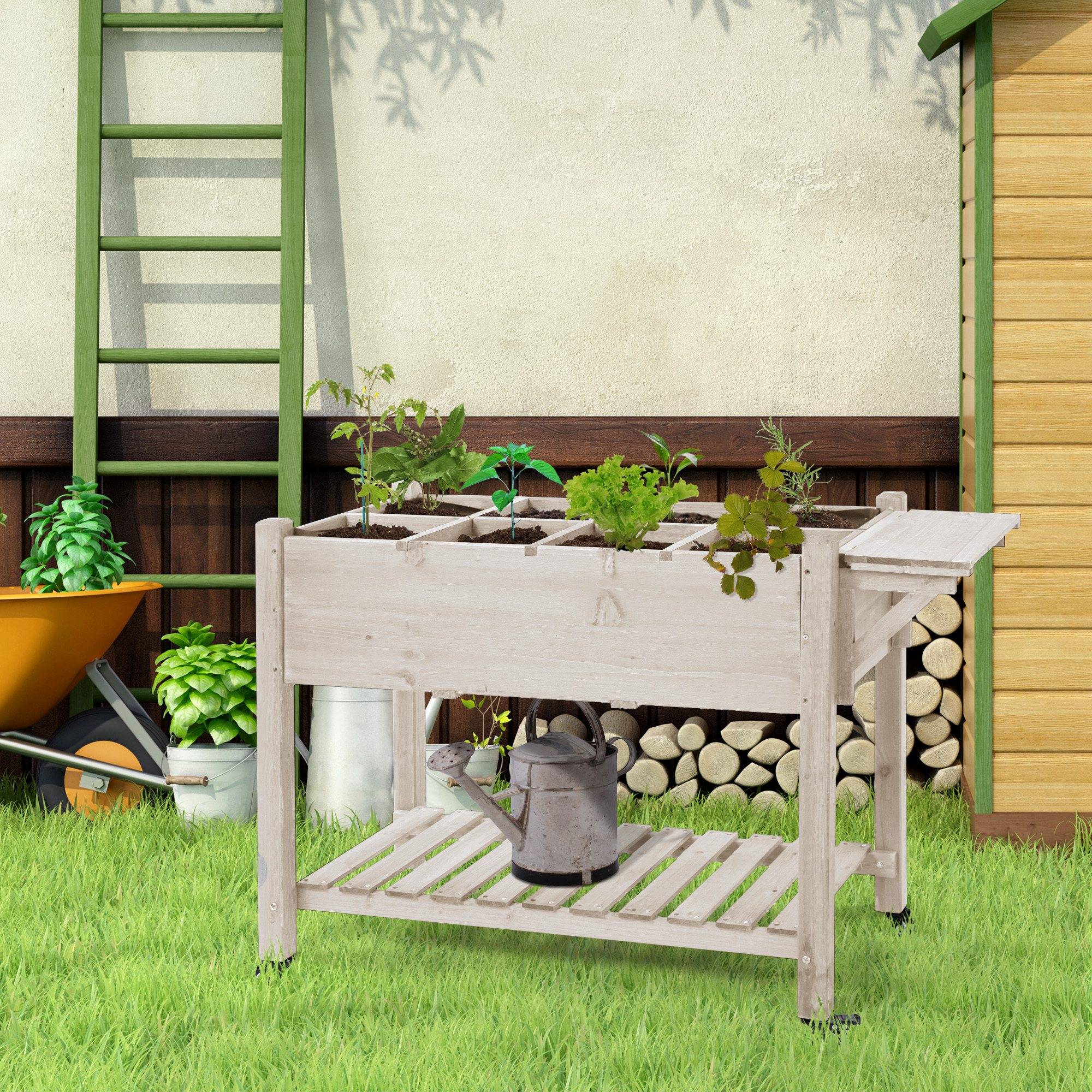 Sans Marque - Jardinière sur Pied - Potager sur roulettes - étagère, Tablette Rabattable, Inserts d'irrigation, Feutre de Drainage - Image 3