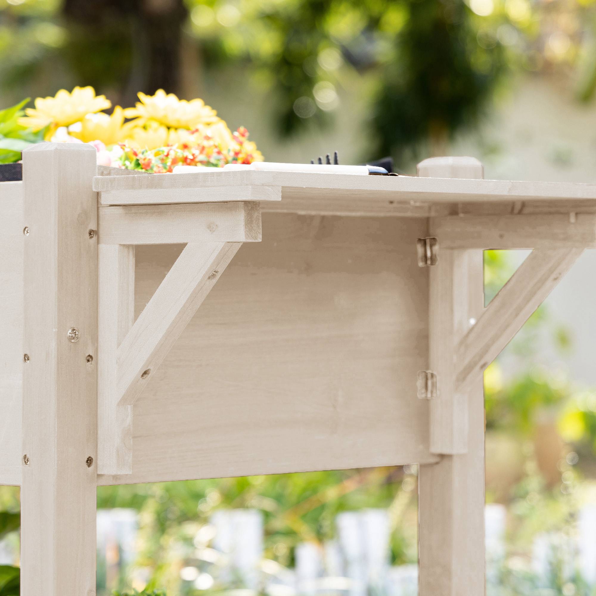 Sans Marque - Jardinière sur Pied - Potager sur roulettes - étagère, Tablette Rabattable, Inserts d'irrigation, Feutre de Drainage - Image 10