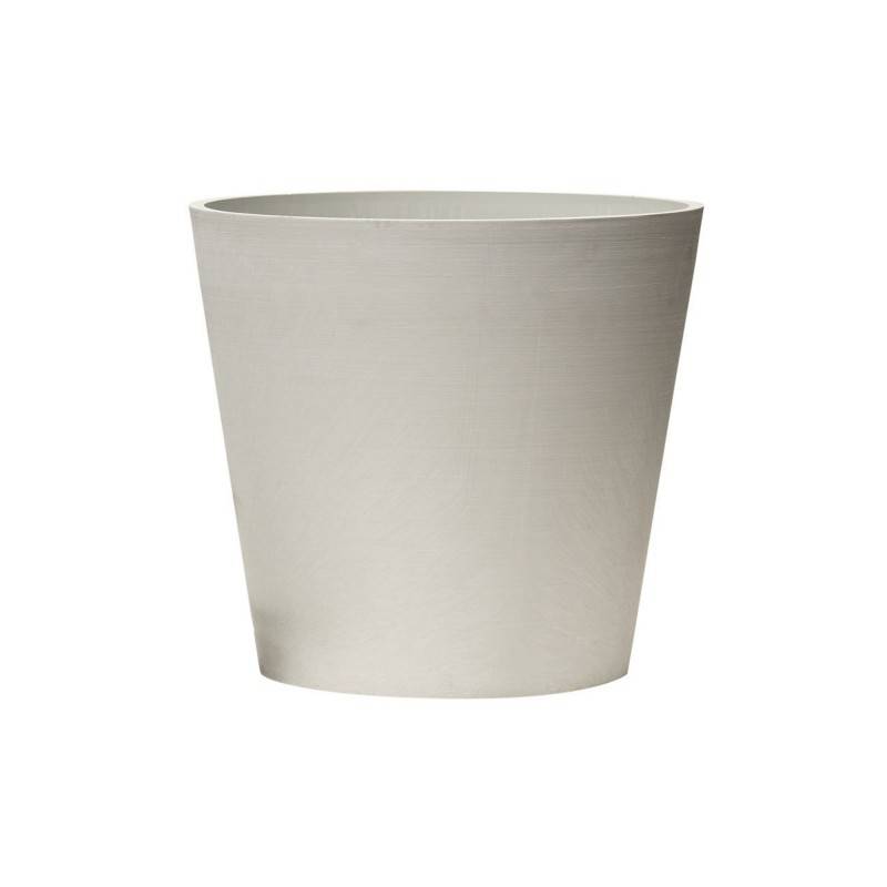 Pot de fleurs rond en plastique recyclé - Gris beton 30 cm - Novavita - Image 1