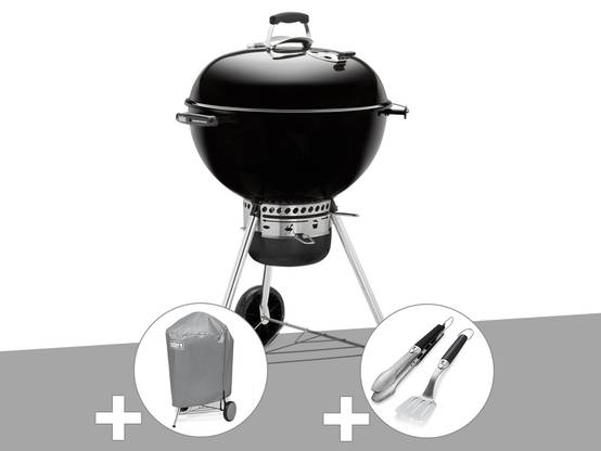 Weber - Barbecue charbon Master-Touch GBS 57 cm E-5750 Noir + Housse + Kit ustensiles Premium 2 pièces – Weber - Image 1