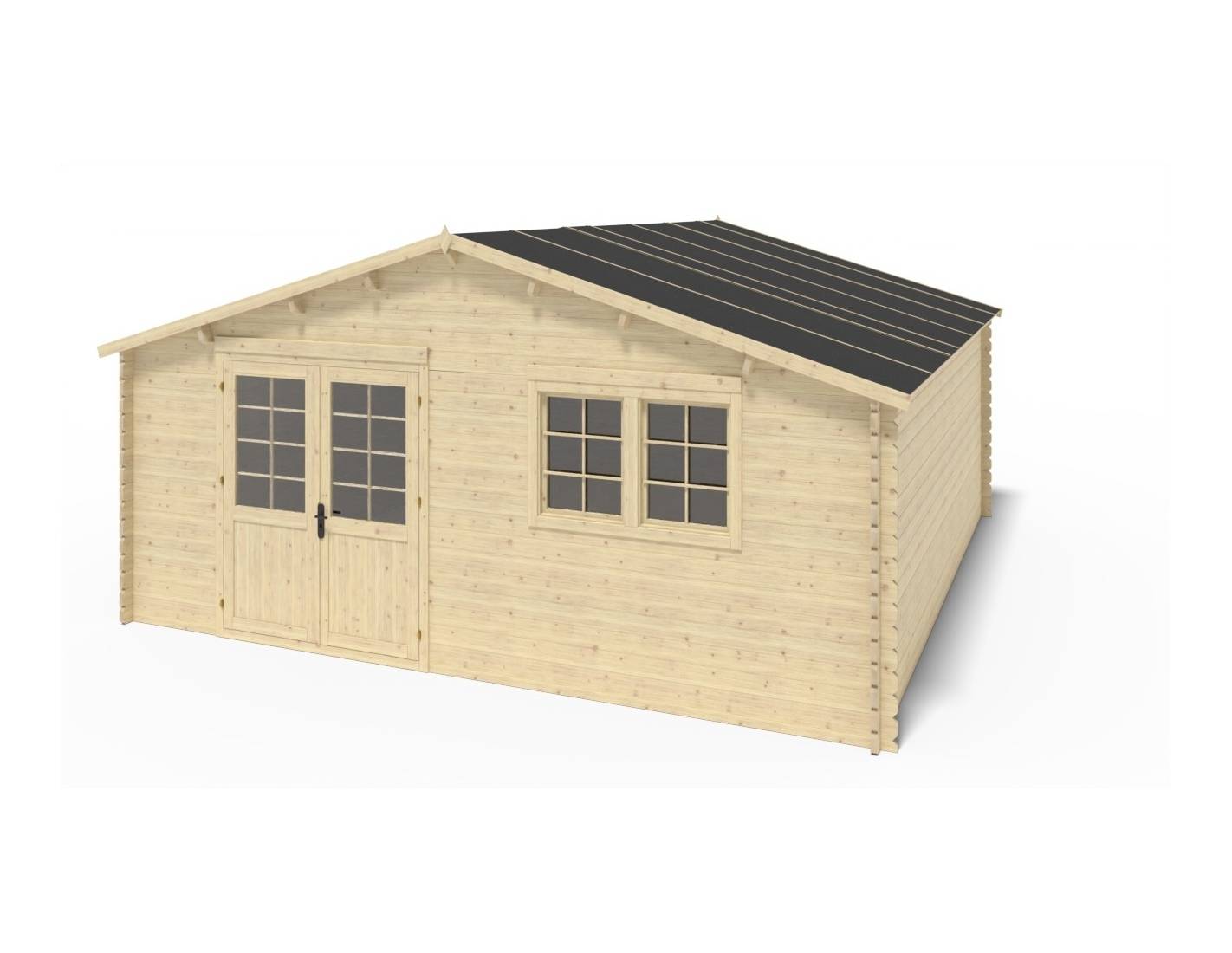 Altanka - Abri de jardin en bois - 30m2 - 6x5m - Ep. 40mm - Couleur: naturel - DOM599 - ALTANKA - Image 1