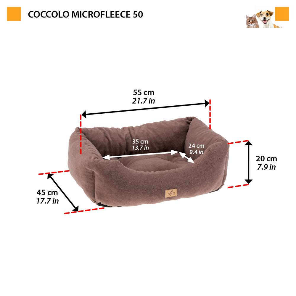 Ferplast - Canapé Lit pour Chiens et Chats COCCOLO MICROFLEECE 50 Doux Micropolaire Lavable Beige - Image 2