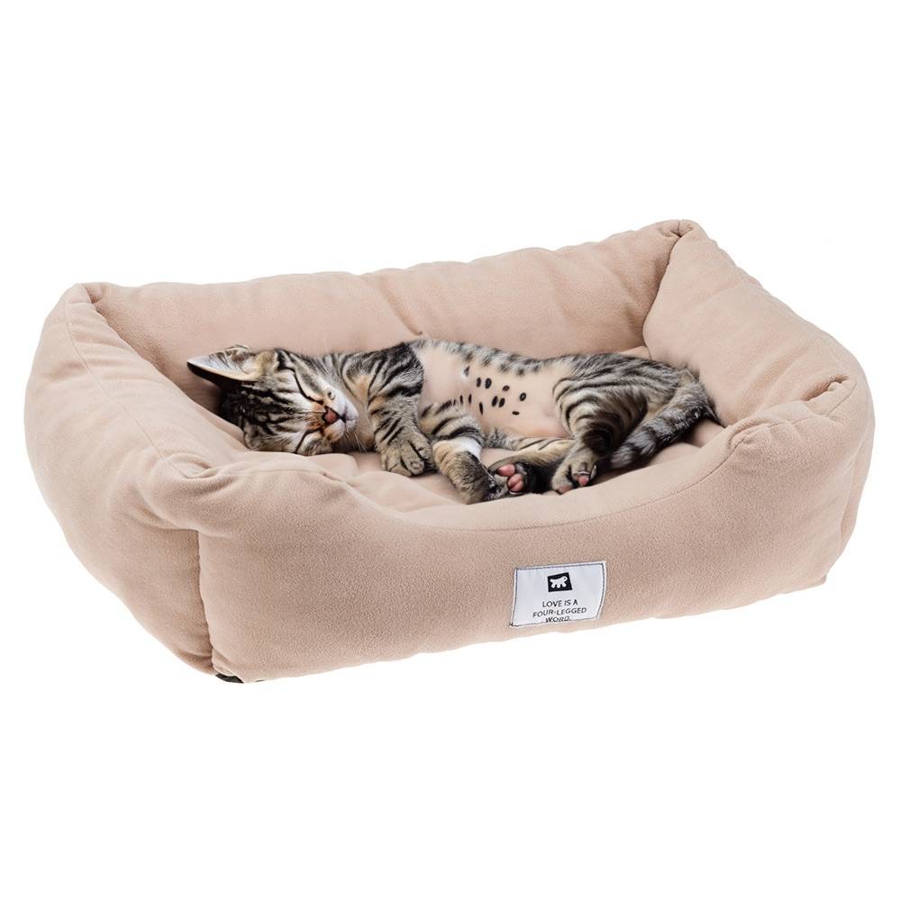 Ferplast - Canapé Lit pour Chiens et Chats COCCOLO MICROFLEECE 50 Doux Micropolaire Lavable Beige - Image 5