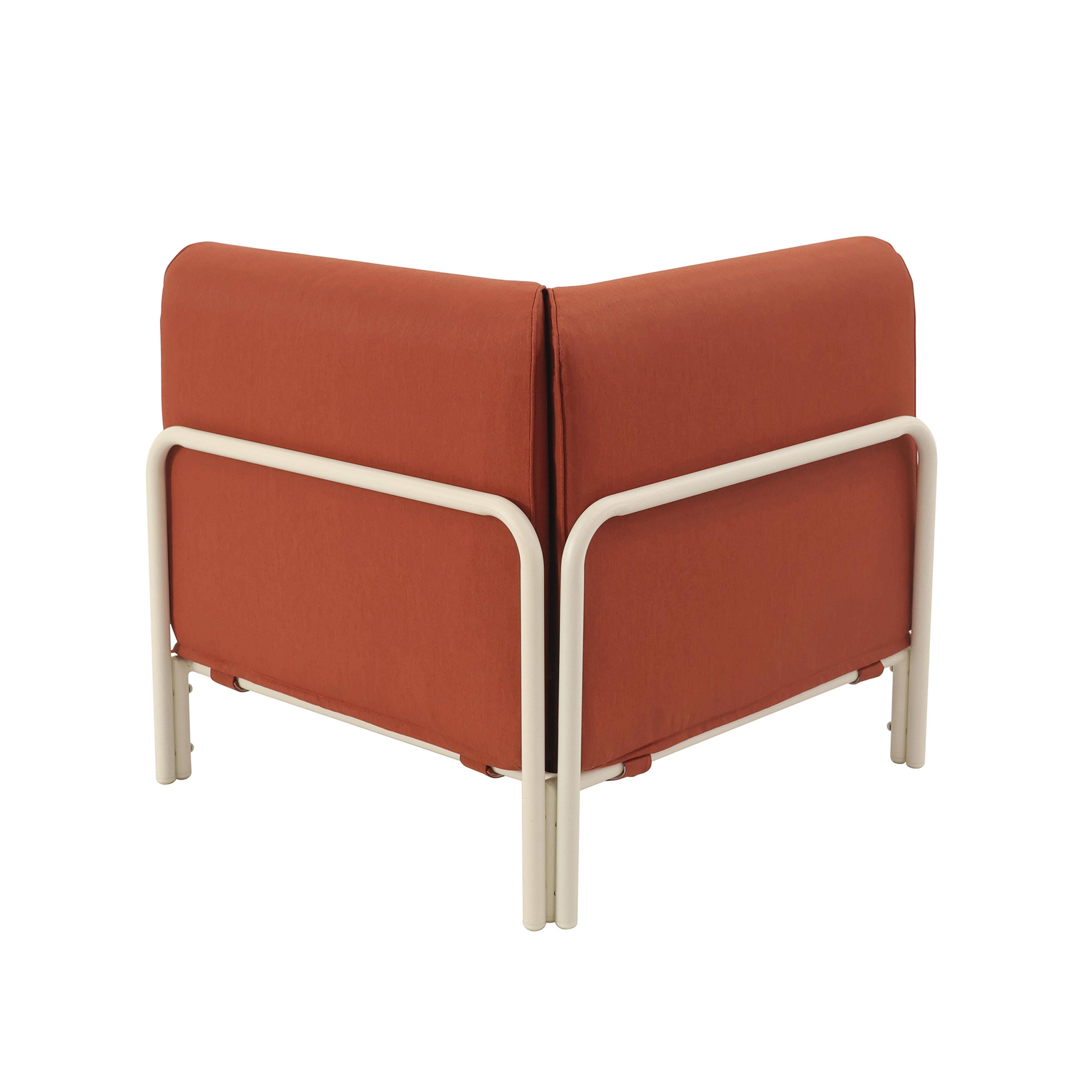 Oviala - Fauteuil d'angle pour salon de jardin modulable tissu terracotta Patio - Oviala - Image 5