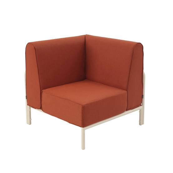 Oviala - Fauteuil d'angle pour salon de jardin modulable tissu terracotta Patio - Oviala - Image 1