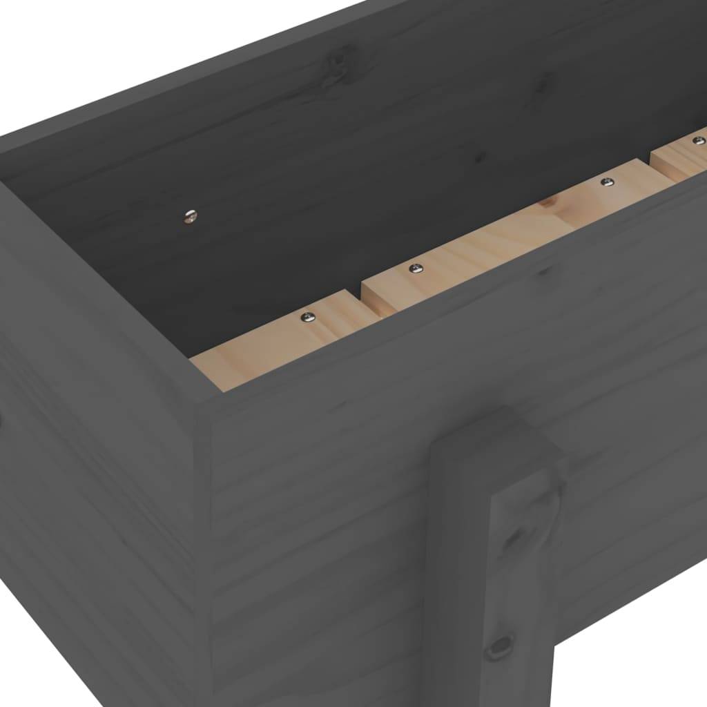 Vidaxl - Jardinière gris 62x30x38 cm bois massif de pin vidaXL 825179 - Image 4