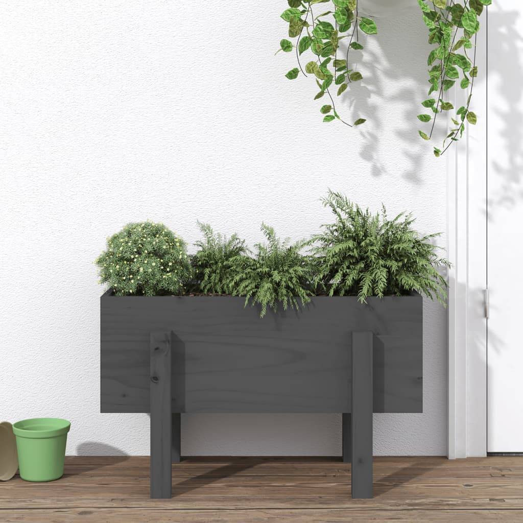 Vidaxl - Jardinière gris 62x30x38 cm bois massif de pin vidaXL 825179 - Image 1