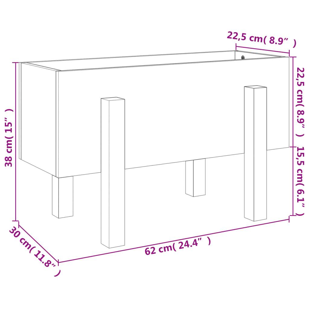 Vidaxl - Jardinière gris 62x30x38 cm bois massif de pin vidaXL 825179 - Image 3