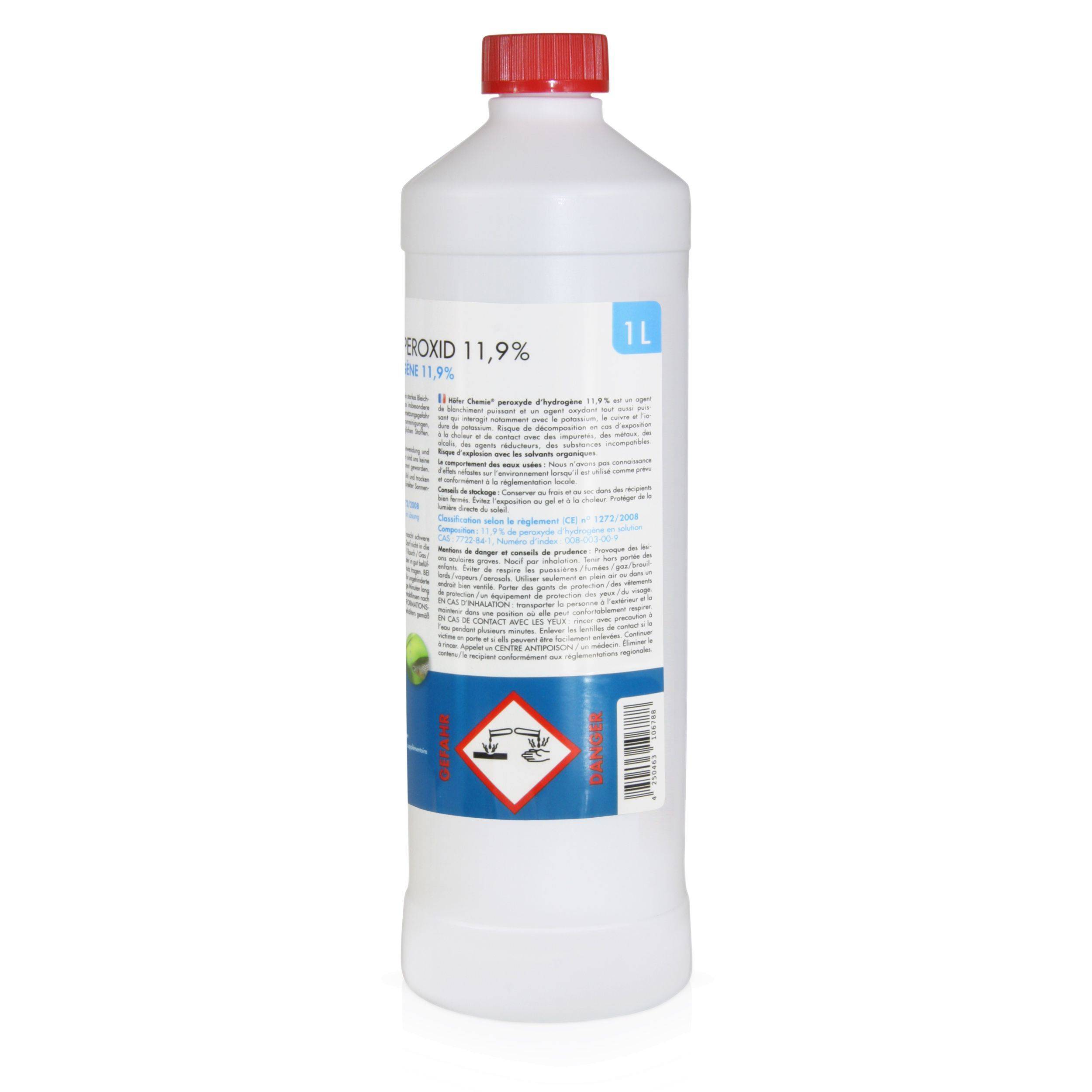 Péroxyde d'hydrogène 11,9 % Höfer Chemie® en bouteille de 1 L x 1 ...