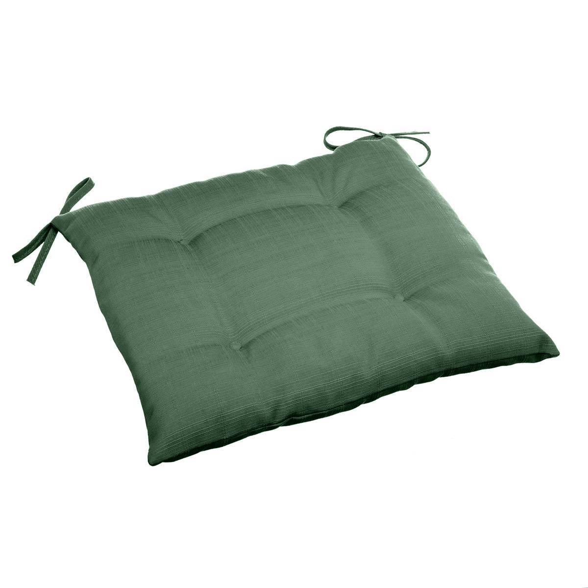 Hesperide - Galette de chaise carrée 4 points "Korai" vert olive 40x40x4cm en polyester Hespéride - Image 2