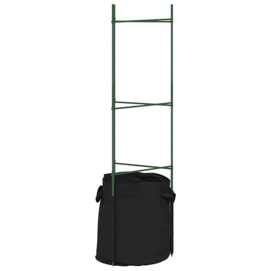 Kit de 4 Cages à Tomates Acier avec Sacs de Plantation pour Culture en Pot Jardin Vert 116 cm – ComfortXL Outdoor Living - Image 4