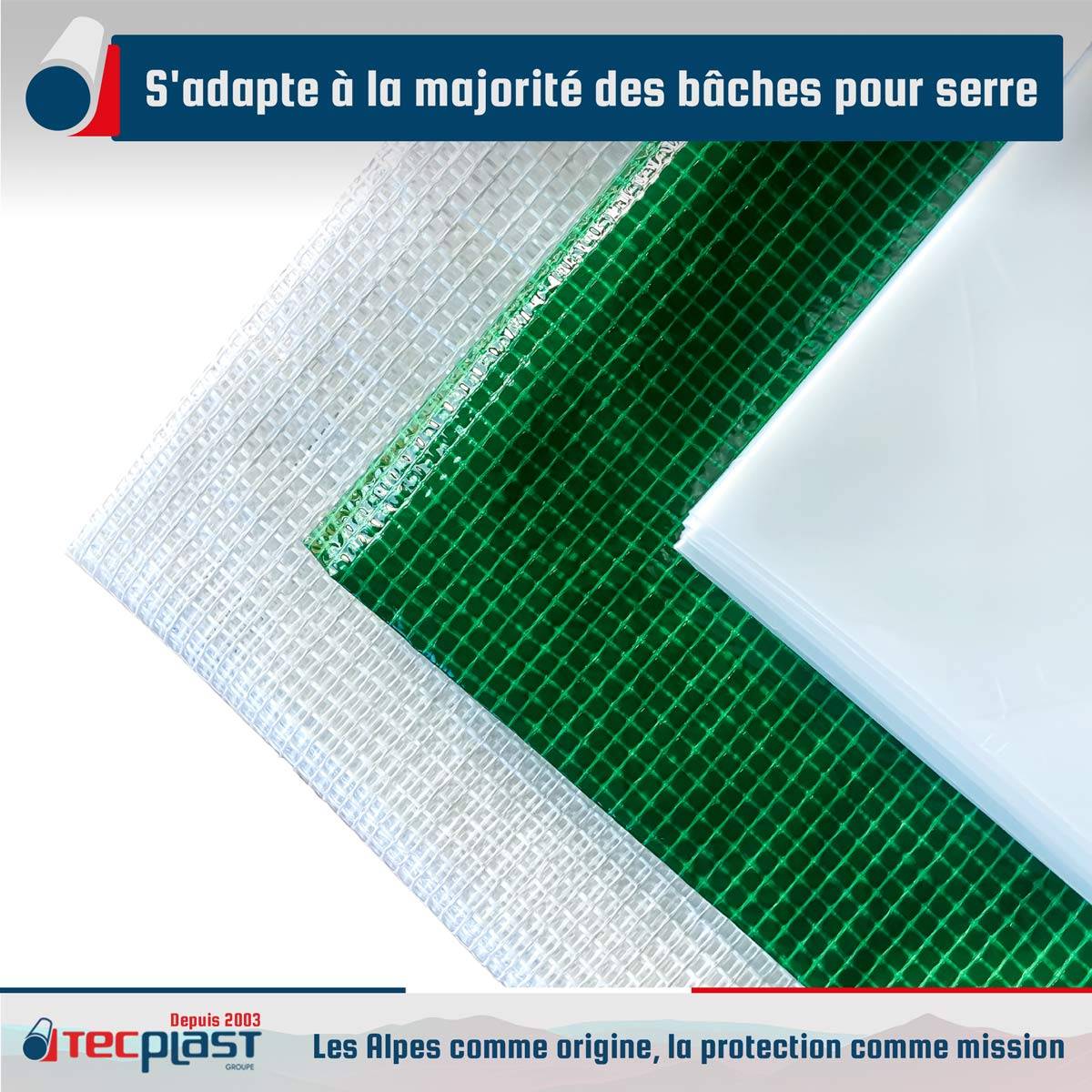 Lot de 60 clips pour bâche serre 35mm (diamètre) x 30mm - 30CP - Haute Qualité - Clips de fixation métal revêtement Zinc TECPLAST - Image 5