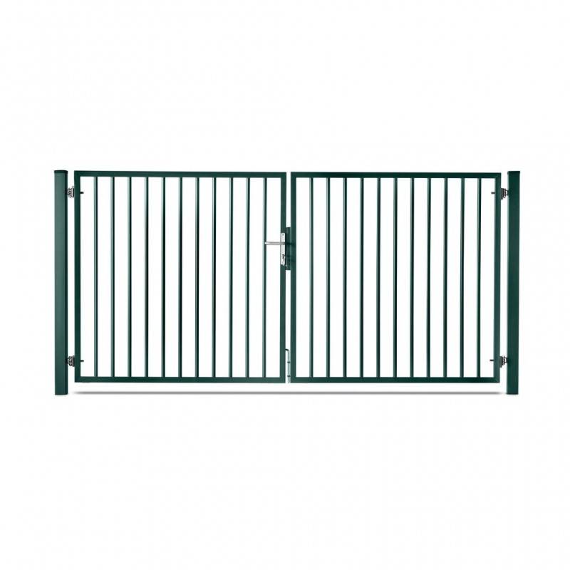 Portail barreaudé acier galvanisé passage 4m00 H 1m00 Vert - Easy Clôture - Image 1