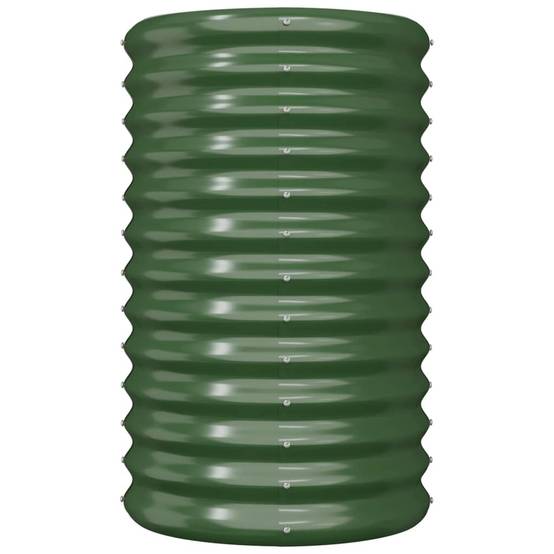 Haute jardinière ronde en acier galvanisé pot de fleur Vert 40x68 cm – ComfortXL Outdoor Living - Image 3