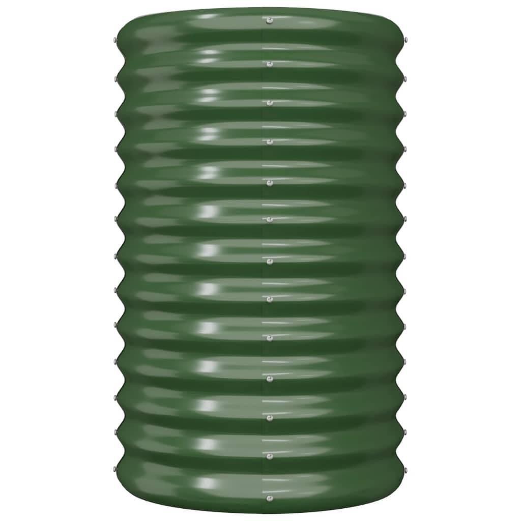 Haute jardinière ronde en acier galvanisé pot de fleur Vert 40x68 cm – ComfortXL Outdoor Living - Image 3