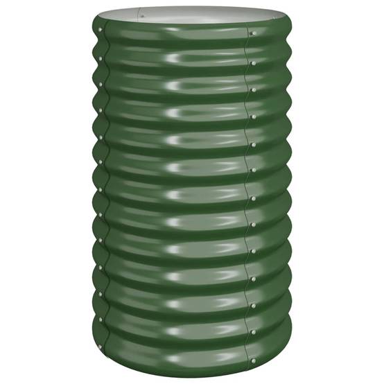 Haute jardinière ronde en acier galvanisé pot de fleur Vert 40x68 cm – ComfortXL Outdoor Living - Image 2