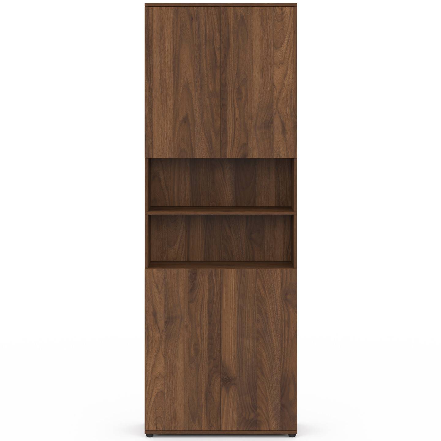 IDMARKET - Meuble armoire colonne salle de bain TOMI 4 portes 2 niches effet noyer - Image 3