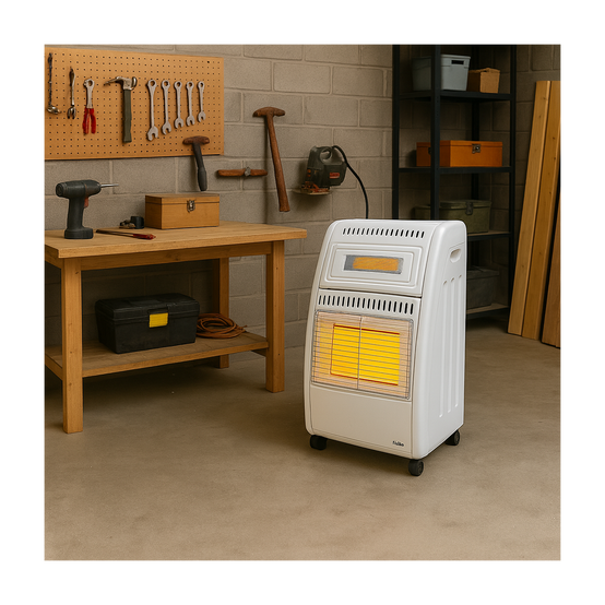 Poêle à gaz 5700W Chauffage d'appoint Hybride Gaz et Électrique 20-100 m² - Piezo KOMBI LINE - Image 2