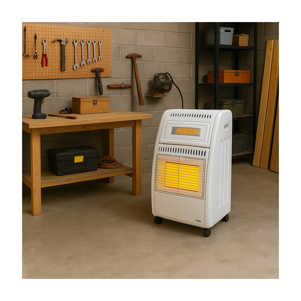 Poêle à gaz 5700W Chauffage d'appoint Hybride Gaz et Électrique 20-100 m² - Piezo KOMBI LINE - Image 2