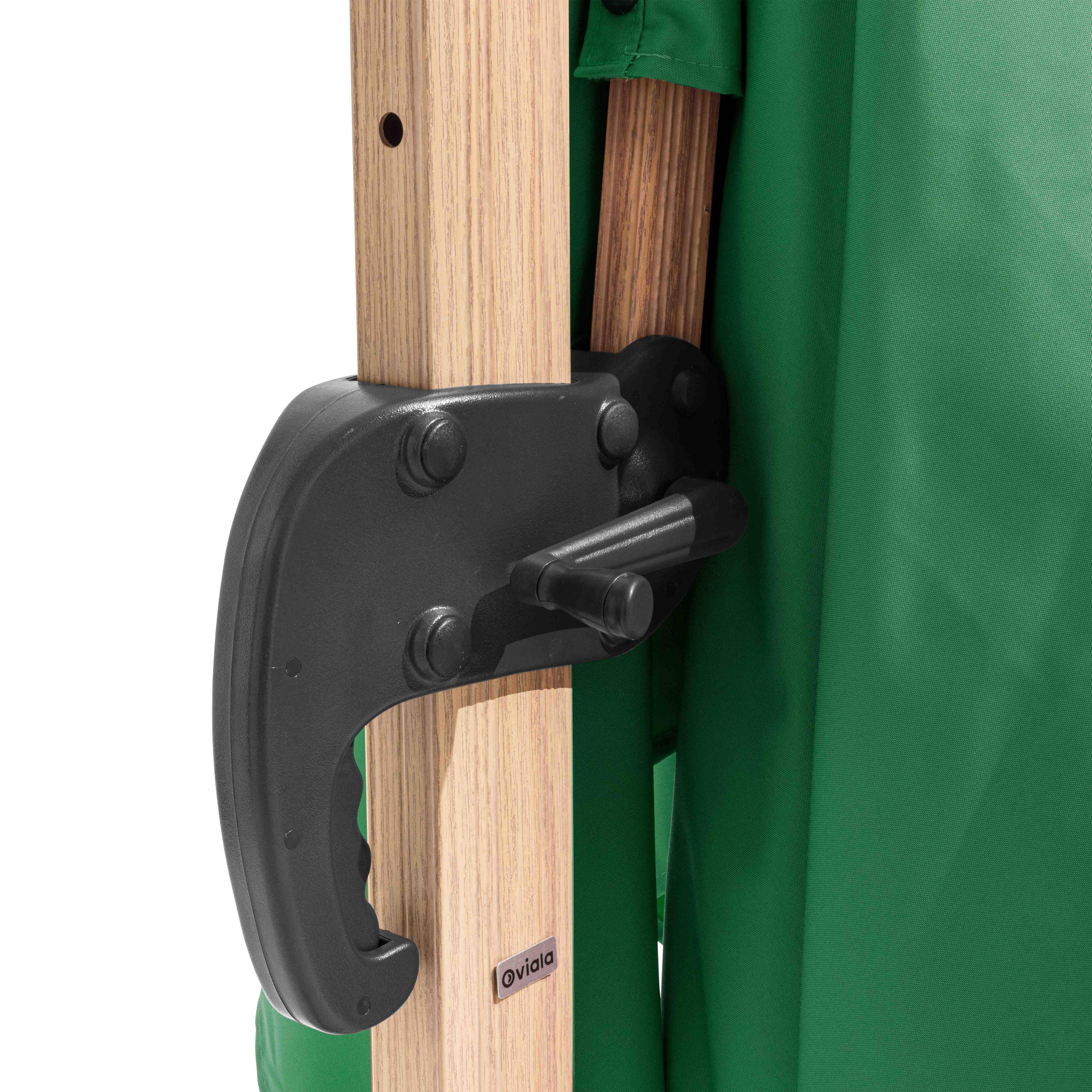 Oviala - Parasol déporté 3x3m et 4 dalles lestées effet bois vert cactus Brescia - Oviala - Image 4