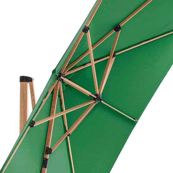 Oviala - Parasol déporté 3x3m et 4 dalles lestées effet bois vert cactus Brescia - Oviala - Image 5