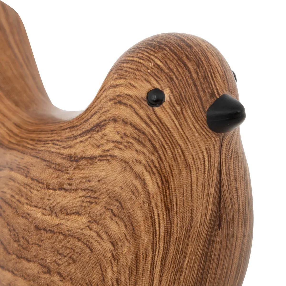 Lot de 2 Oiseaux en Dolomite "Family Corner" 14cm Marron - Image 5