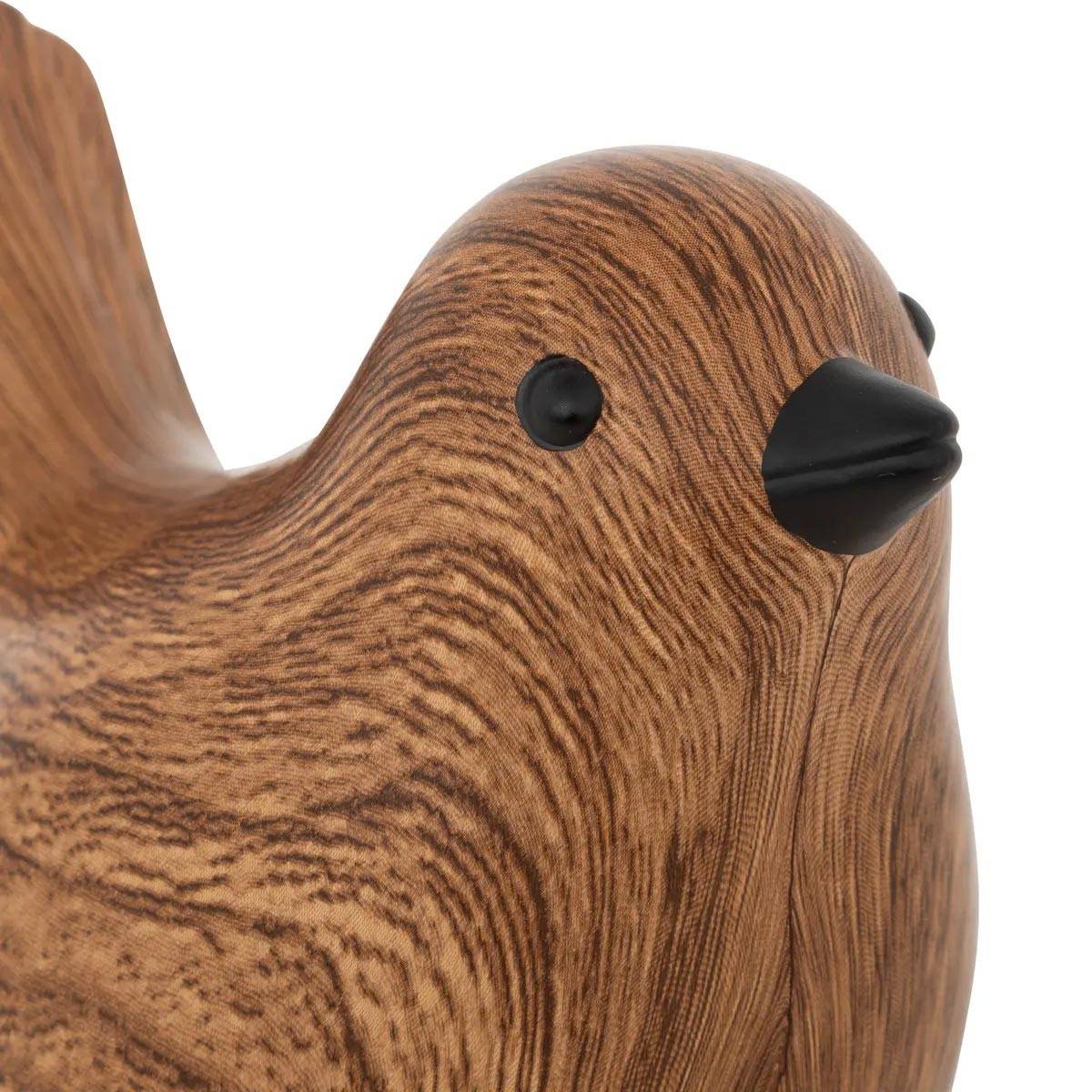 Lot de 2 Oiseaux en Dolomite "Family Corner" 14cm Marron - Image 4