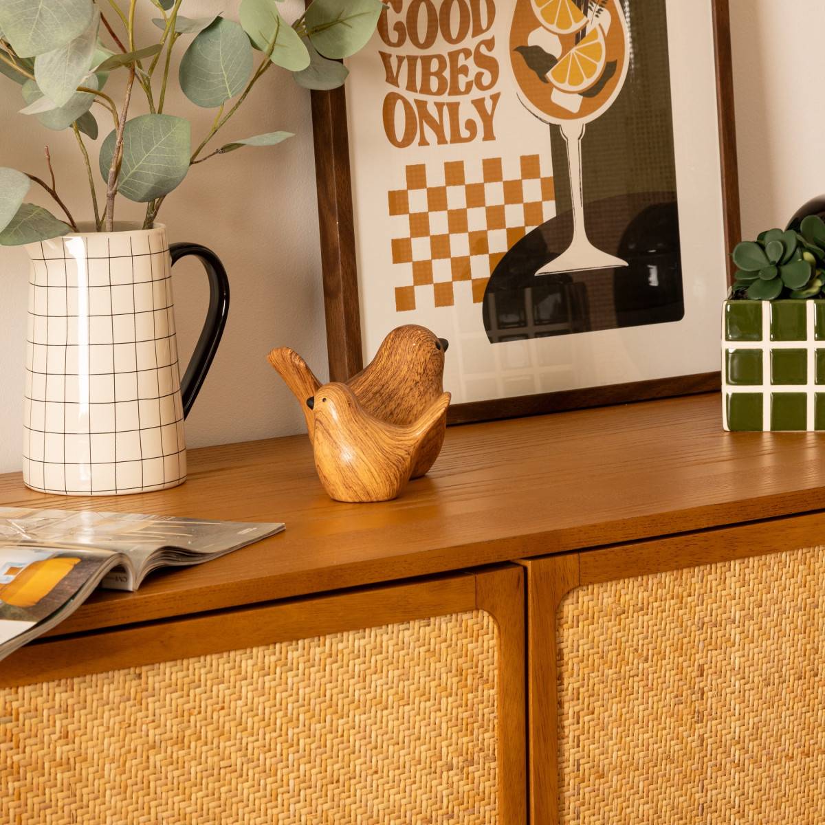 Lot de 2 Oiseaux en Dolomite "Family Corner" 14cm Marron - Image 6