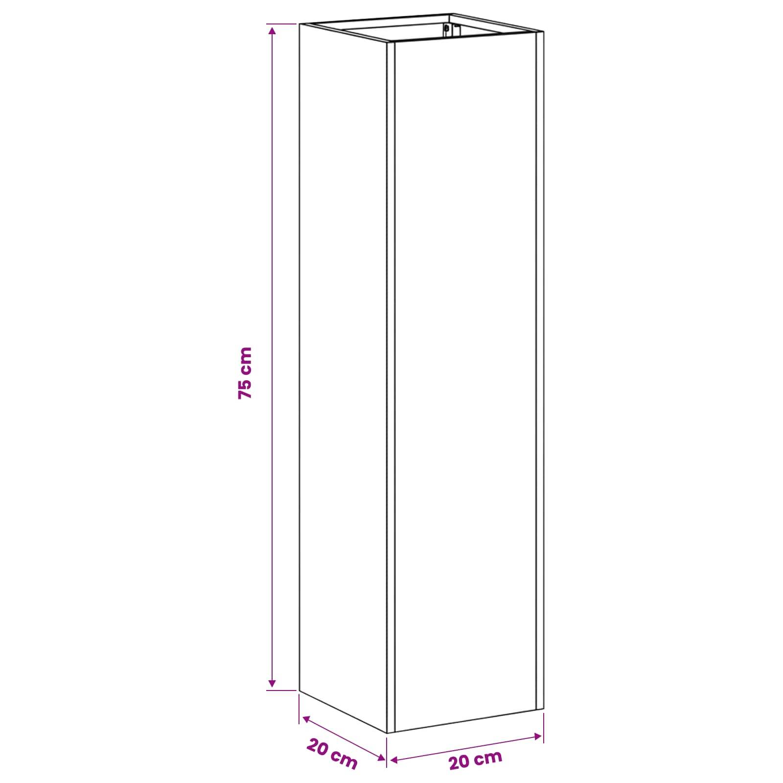 Vidaxl - Cache-pot de jardin Vert olive 20 x 20 x 75 cm vidaXL 8005322 - Image 3